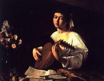 Peinture de 'Le Caravage' - Le joueur de luth